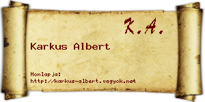 Karkus Albert névjegykártya