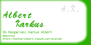 albert karkus business card